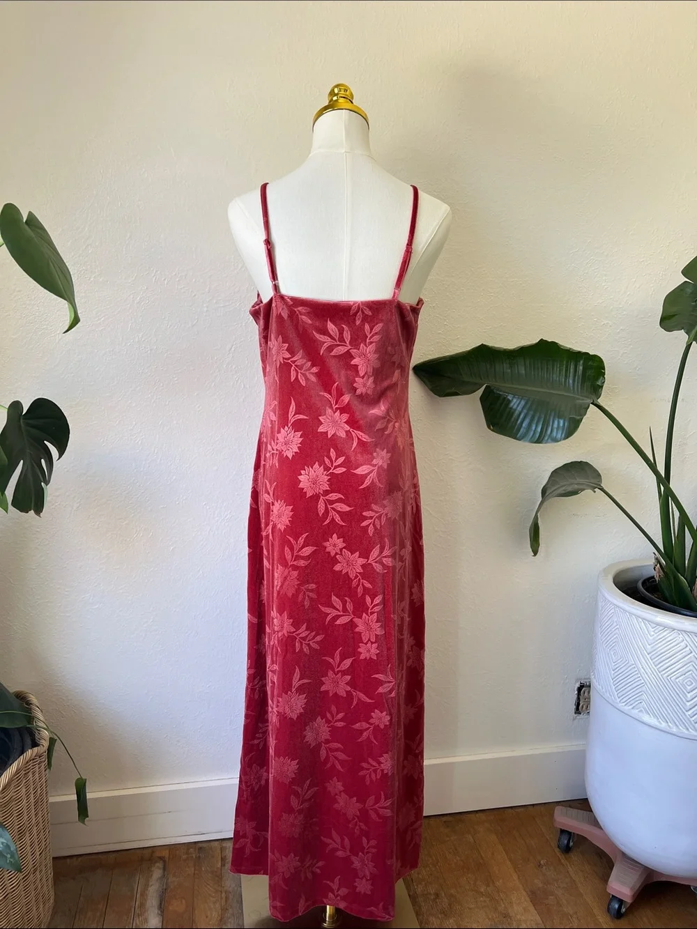 a new day Red Floral Velvet Slip Dress - Picture 2 of 7